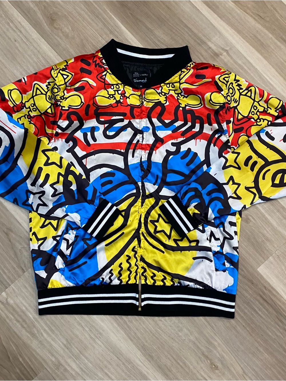 Disney x Keith Haring x Diamond Supply Co Bomber Jacket Mens Medium Mickey Mouse